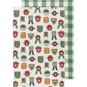 Now Designs Explore More Printed and Woven Kitchen Towels - Set of 2 Towels NWT